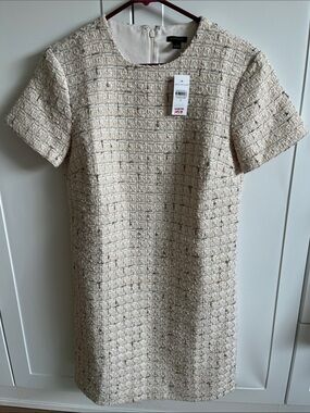 Ann Taylor Ivory Tweed Mini Dress